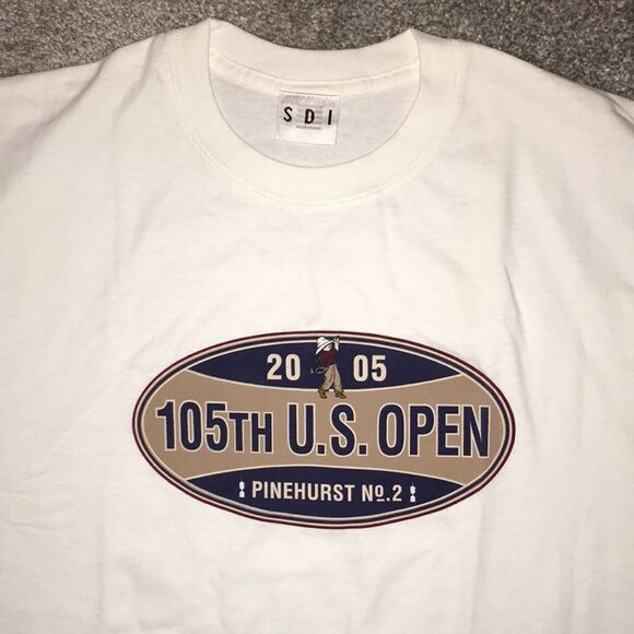 New 2005 White Pinehurst No 2 Putter Boy 105th US Open Golf T shirt M Michael - Picture 3 of 5